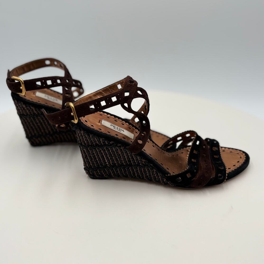 Authenticated Prada Wedge Sandal - Picture 5 of 9